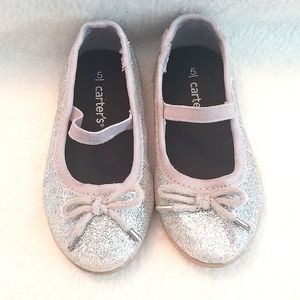 SALE 5/$20 Carter's Silver Glitter Ballet Flat, Size 5